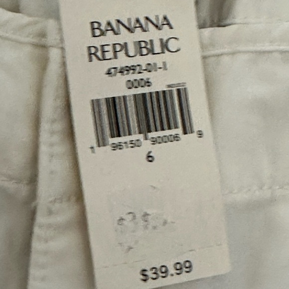 Women's Banana Republic 6 Small Capri Pants Cotton Twill Ryan Fit White NWT - Picture 8 of 8